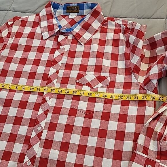 Coalatree Organic Cotton Men's Red White Plaid long sleeve button up shirt XL - Picture 8 of 10